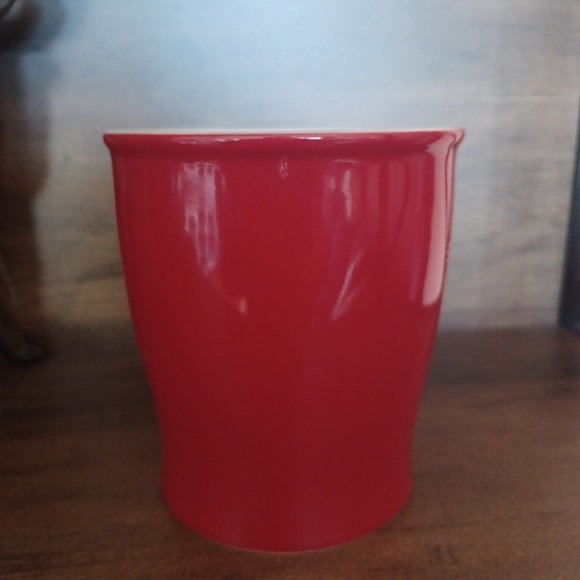Starbucks 2008 Ceramic Coffee Tea Red With White Logo Mug Cup - Picture 4 of 10
